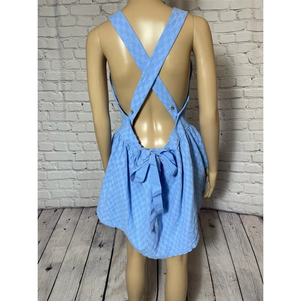 New Free People Va Va Volume Mini Blue Dress Size S